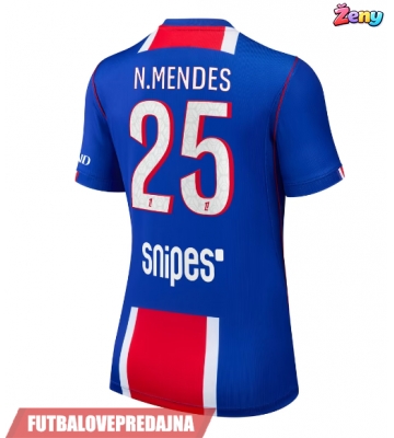 Lacne Ženy Futbalové dres Paris Saint-Germain Nuno Mendes #25 2026-27 Krátky Rukáv - Domáci